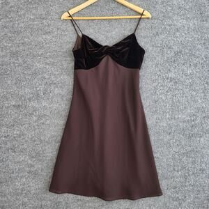 Vtg Niki Livas Dress 6 Velvet Bust Slip Brown Fairy Whimsical Romantic Dainty